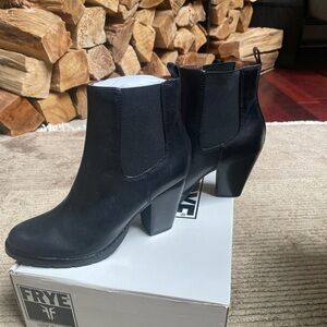 Frye Black Heeled Ankle Boots
